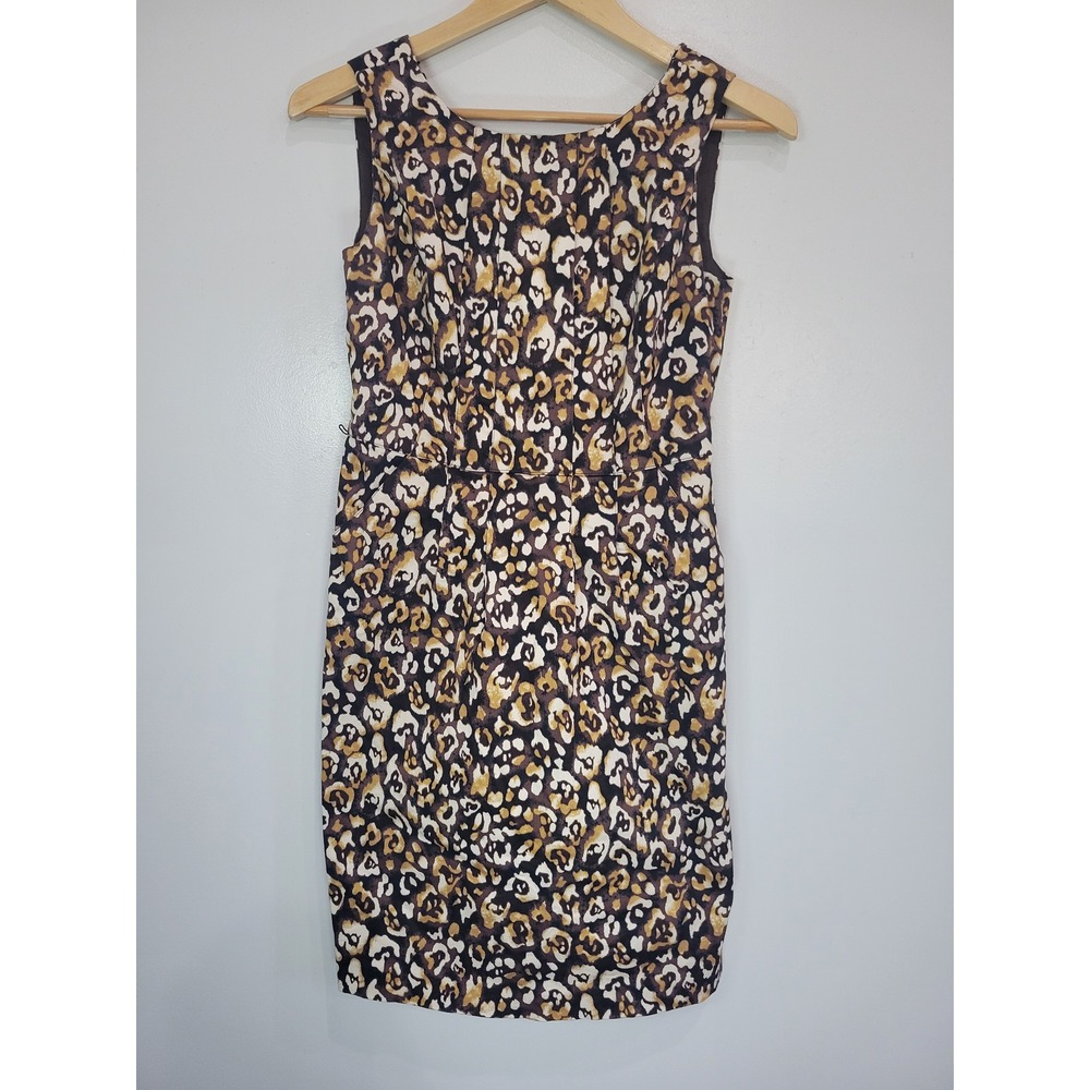 MICHAEL‎ KORS Leopard Print Sleeveless Sheath Dress Women Size 2